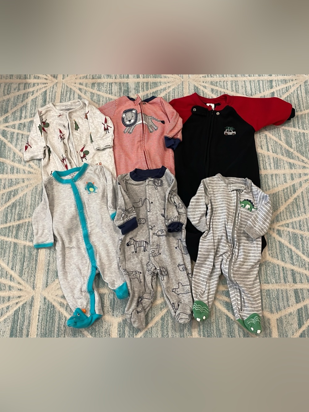 Carter's Mixed Color Baby Footed One-Piece Sleepers Pack